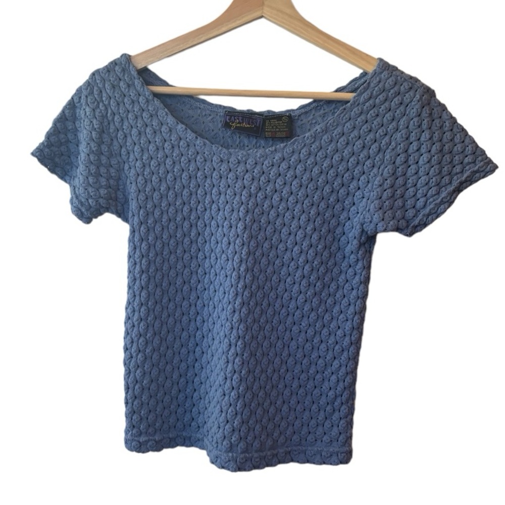 VINTAGE East West Fashions Periwinkle Blue Knit Top S/P